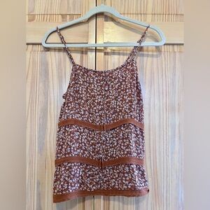 Mudd camisole top brown floral size small